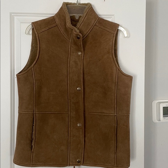 The Territory Ahead Vest Women Size M Tan Genuine Leather Zipper and Snaps - Picture 4 of 16